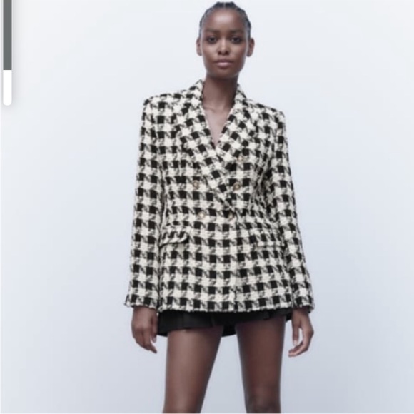 Zara houndstooth blazer worn a couple of times - Picture 1 of 4
